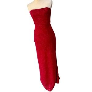 Jessica McClintock Strapless Lace Formal Dress Red Size 9